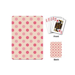 Pale Pink Polka Dots Playing Cards (mini) by Colorfulart23