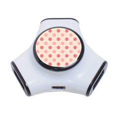 Pale Pink Polka Dots 3 Port Usb Hub