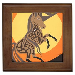 Embracing The Moon Framed Ceramic Tile