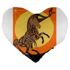 Embracing The Moon 19  Premium Heart Shape Cushion by twoaboriginalart