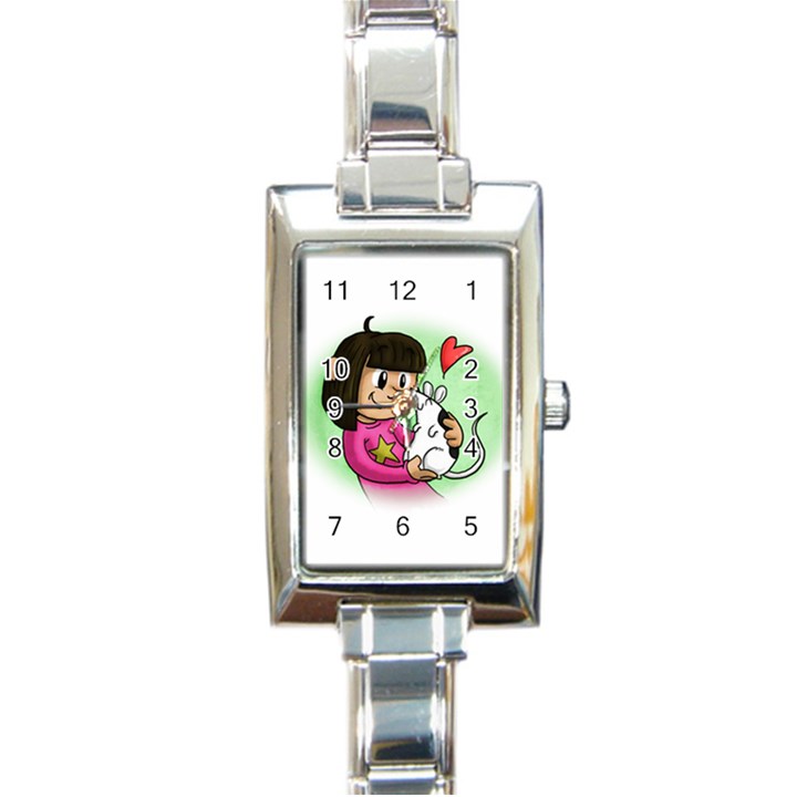 Bookcover  Copy Rectangular Italian Charm Watch