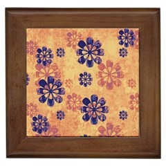 Funky Floral Art Framed Ceramic Tile