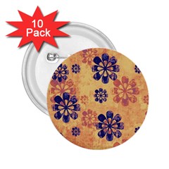 Funky Floral Art 2 25  Button (10 Pack)