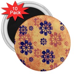 Funky Floral Art 3  Button Magnet (10 Pack) by Colorfulart23