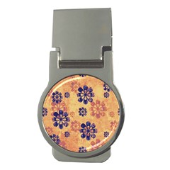 Funky Floral Art Money Clip (round)