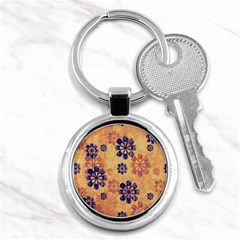 Funky Floral Art Key Chain (round)