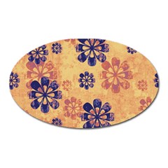 Funky Floral Art Magnet (oval)