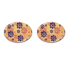 Funky Floral Art Cufflinks (oval)