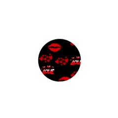 Red Hearts And Lips 1  Mini Button by Colorfulart23