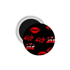 Red Hearts And Lips 1 75  Magnet