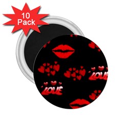 Red Hearts And Lips 2 25  Magnet (10 Pack) by Colorfulart23