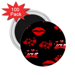 Red Hearts And Lips 2 25  Magnet (100 Pack)  by Colorfulart23