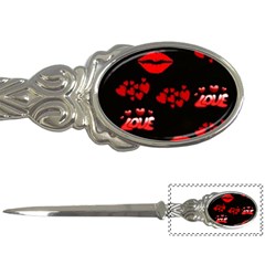 Love Red Hearts Love Flowers Art Letter Opener