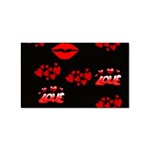 Love Red Hearts Love Flowers Art Sticker (Rectangle) Front