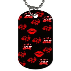 Love Red Hearts Love Flowers Art Dog Tag (one Sided)