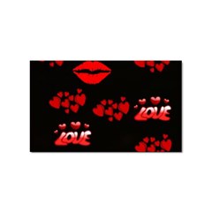 Love Red Hearts Love Flowers Art Sticker 10 Pack (rectangle)