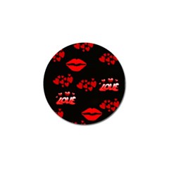 Love Red Hearts Love Flowers Art Golf Ball Marker