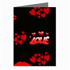 Love Red Hearts Love Flowers Art Greeting Card (8 Pack) by Colorfulart23