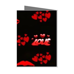 Love Red Hearts Love Flowers Art Mini Greeting Card (8 Pack) by Colorfulart23