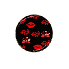 Love Red Hearts Love Flowers Art Golf Ball Marker (for Hat Clip)