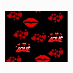 Love Red Hearts Love Flowers Art Glasses Cloth (small) by Colorfulart23