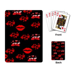 Love Red Hearts Love Flowers Art Playing Cards Single Design by Colorfulart23