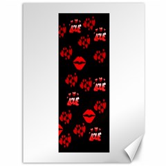 Love Red Hearts Love Flowers Art Canvas 36  X 48  (unframed)