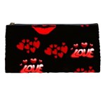 Love Red Hearts Love Flowers Art Pencil Case Front