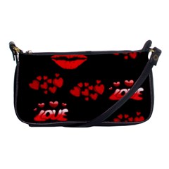 Love Red Hearts Love Flowers Art Evening Bag