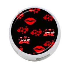 Love Red Hearts Love Flowers Art 4-port Usb Hub (two Sides)