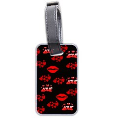 Love Red Hearts Love Flowers Art Luggage Tag (two Sides)