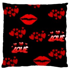 Love Red Hearts Love Flowers Art Large Cushion Case (single Sided) 