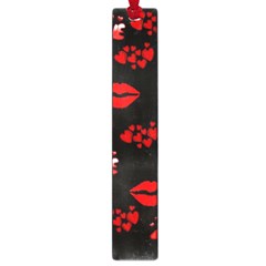 Love Red Hearts Love Flowers Art Large Bookmark