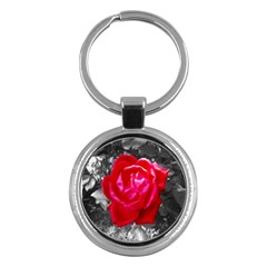 Red Rose Key Chain (round)