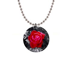 Red Rose Button Necklace