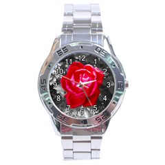 Red Rose Stainless Steel Watch by jotodesign