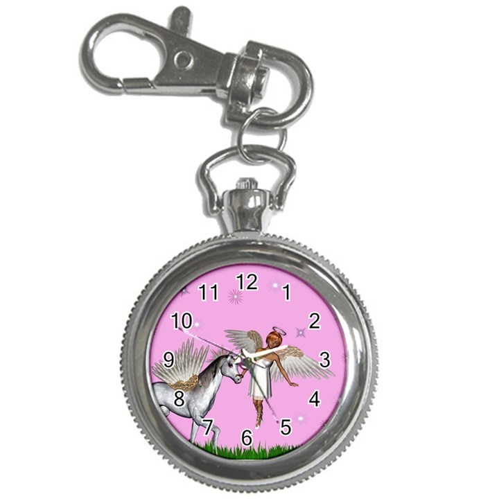 Unicorn And Fairy In A Grass Field And Sparkles Key Chain & Watch