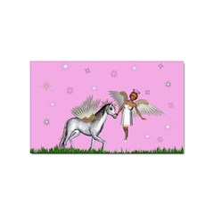 Unicorn And Fairy In A Grass Field And Sparkles Sticker 10 Pack (rectangle) by goldenjackal