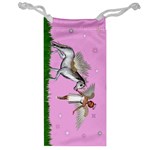 Unicorn And Fairy In A Grass Field And Sparkles Jewelry Bag Front