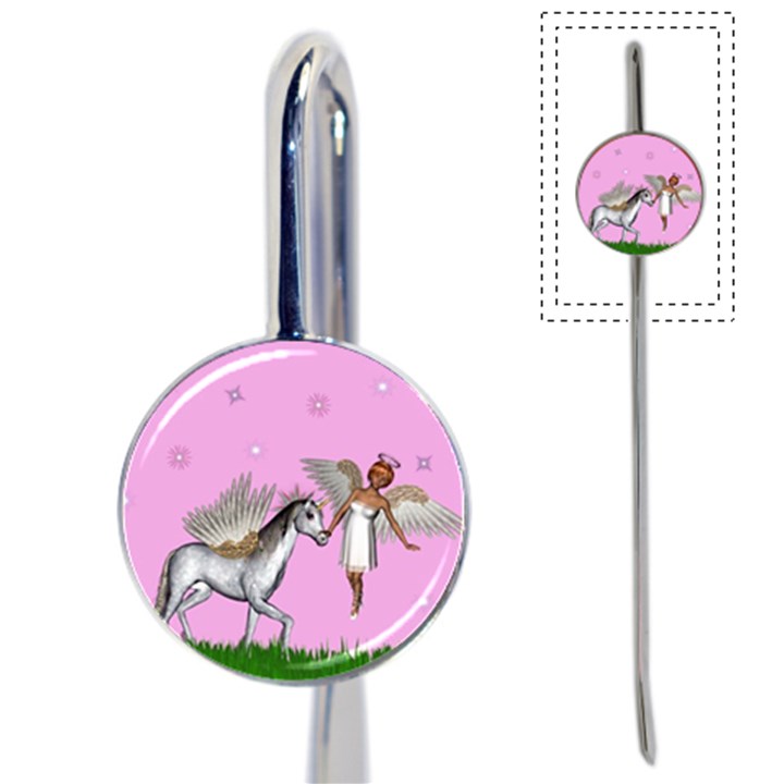 Unicorn And Fairy In A Grass Field And Sparkles Bookmark