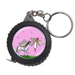 Unicorn And Fairy In A Grass Field And Sparkles Measuring Tape