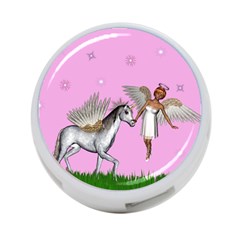 Unicorn And Fairy In A Grass Field And Sparkles 4-port Usb Hub (one Side) by goldenjackal