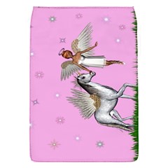 Unicorn And Fairy In A Grass Field And Sparkles Removable Flap Cover (small) by goldenjackal