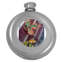 A Leaf In Stages Hip Flask (round) by WispsofFantasy