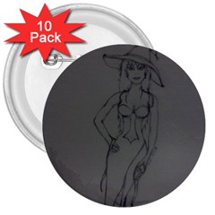 Witchy 3  Button (10 Pack)