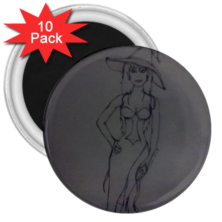 Witchy 3  Button Magnet (10 pack)