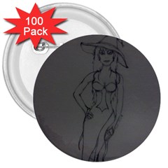 Witchy 3  Button (100 Pack)