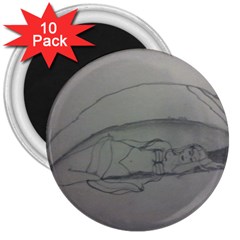 Restful 3  Button Magnet (10 Pack)