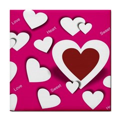 Valentine Hearts  Ceramic Tile