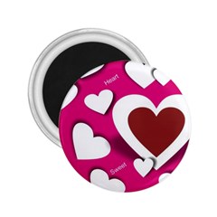 Valentine Hearts  2 25  Button Magnet